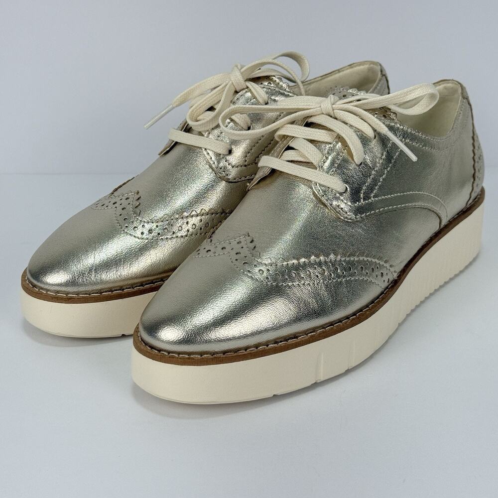 Cole Haan Women's Grand City Platform Oxfords Gold Talca Size 6B
